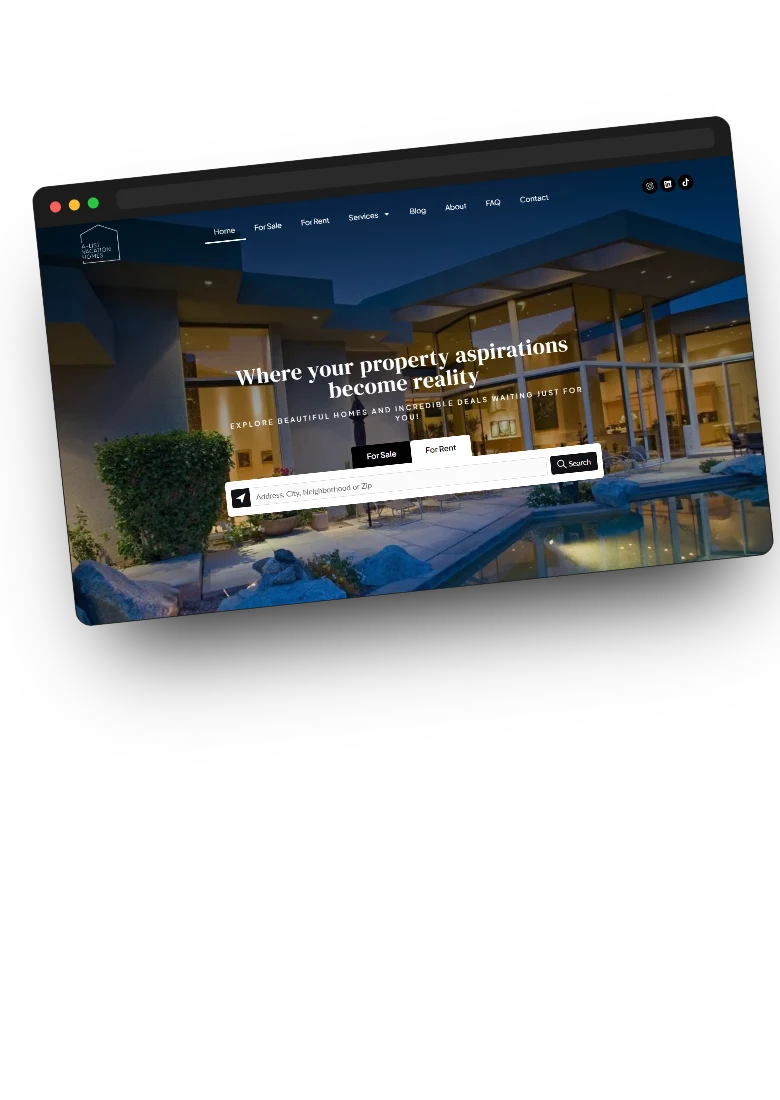 A-List Vacation Homes website