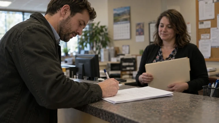 How to get IDX on your website: an agent signs the MLS IDX agreement at the local association counter before choosing a vendor
