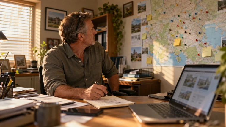IDX provider comparison: an agent checks the pinned county map on his office wall for MLS board coverage before comparing vendor feature lists